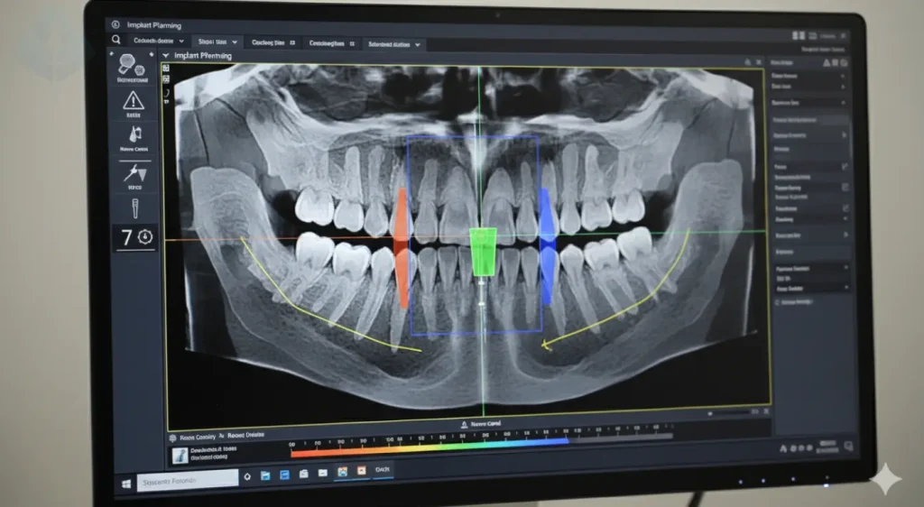 Advanced 3D imaging technology used for the dental implant procedure step by step at Smile Design NJ.