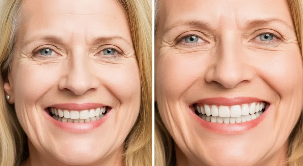 Before and after results of full mouth fixed implant dentures at Smile Design NJ