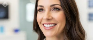 A close-up of a flawless, natural-looking smile achieved with custom porcelain veneers from Smile Design NJ.