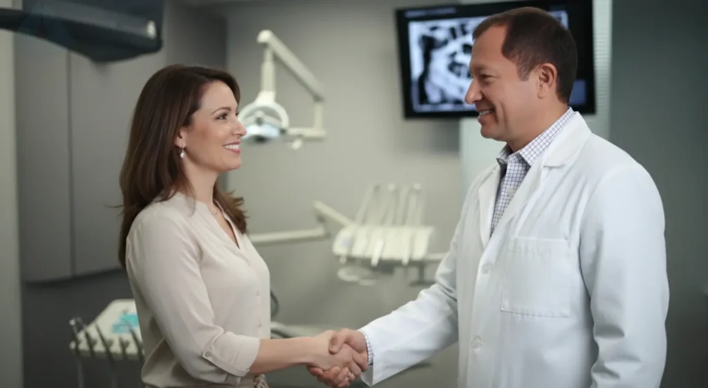 Dr. Aristo Carranza greeting a patient for a Smile Makeover Consultation