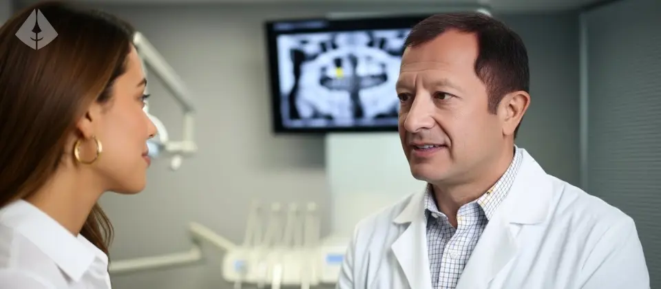 Dr. Aristo Carranza reviewing 3D imaging for All-on-4 dental implants bone loss NJ cases.