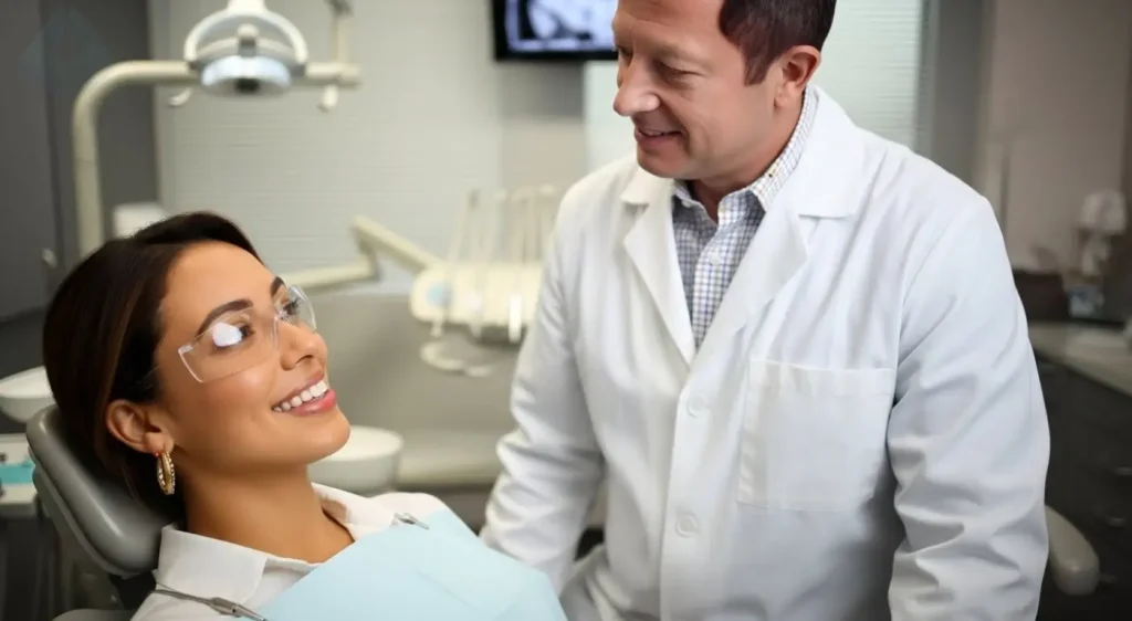 Relaxed dental patient undergoing procedure with advanced local anesthesia.